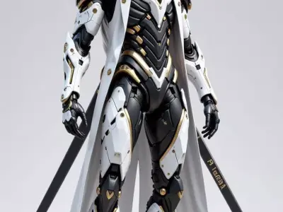 Futuristic Samurai Mecha Warrior 3D model