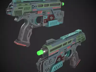 Sci-fi Plasma Sidearm Low-poly 3D model