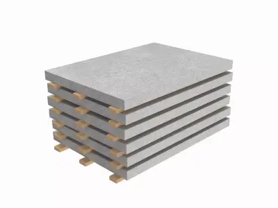 Concrete Panels On Wood Planks 3D model