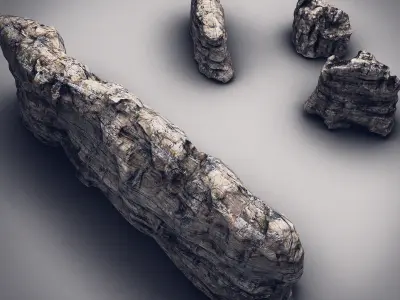 Rocks Stones set Low-poly 3D model purchase