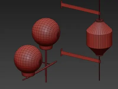 Modern wall lamps collection 3D model