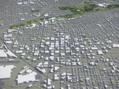 Canton - 3D City Model Low-poly 3D model