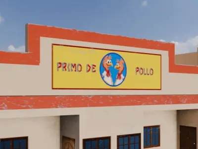 Restaurant Inspired By Los Pollos Hermanos Game Ready Low Poly Low-poly 3D model