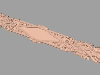 Door flower 3D relief STL Model for CNC woodworking carving E294 3D model