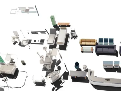 hospital furnitures Collection 3D model
