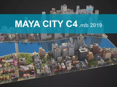 City C4 MAYA Low-poly 3D model