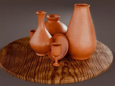 Procedural Clay Shader with Scene 3D model