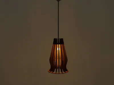 Wooden chandelier Free 3D model