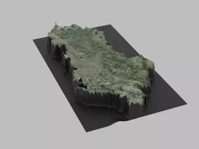 Albania Map Low-poly 3D model
