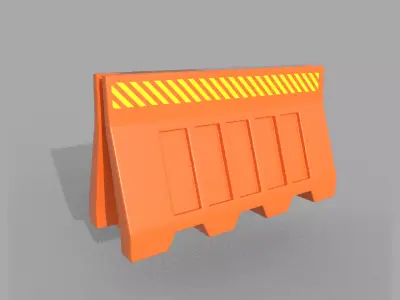 Barrier orange with stripe 3D model