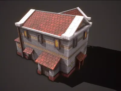 Ancient Roman Greek Warehouse Low-poly 3D model