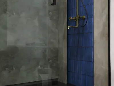 Corner Shower Cabins 10 Low-poly 3D model