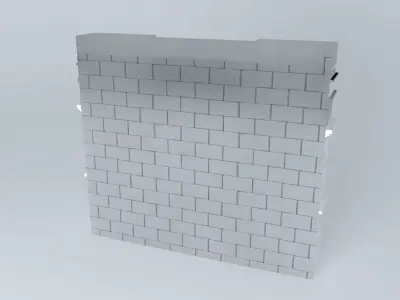 Columns floyd brick wall Free 3D model