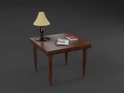 Wooden Table 3d Low-poly 3D model