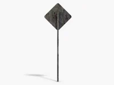 Damaged Bike Sign Low-poly 3D model