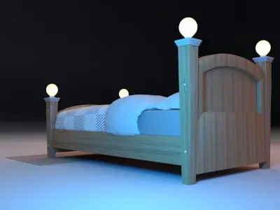 Cartoon Child Bed 3D model