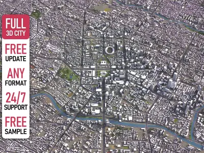 Chengdu - 3D City Model Low-poly 3D model