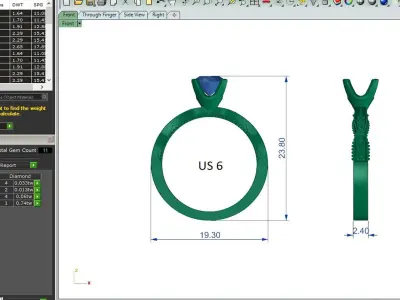 Diamond Ring Solitaire Engagement Ring 3D Print Model 3D print model