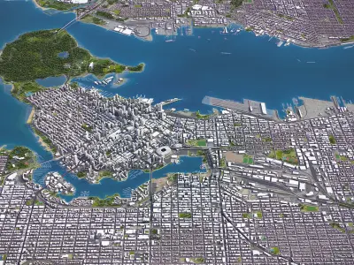 Vancouver - 3D City Topography Terrain 3D Model Pack