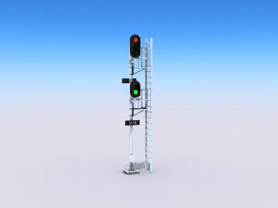 Railway Signals Low-poly 3D model
