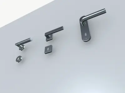 Door Handles set Low-poly 3D model