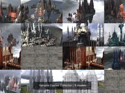 Vampire Castles Collection 3D Model Pack