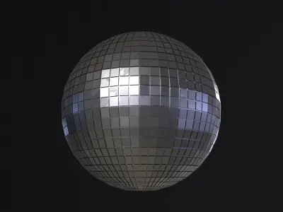 Disco mirror ball Low-poly 3D model