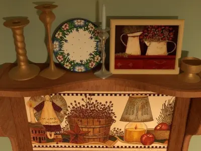 Kitchen - checkered floor 3D model