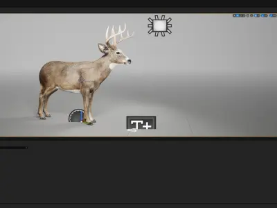  Deer Animated fur UNREAL project Maya base rig 
