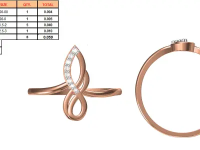 Light Weight Wedding Engagement Women Ring STL JCD Details 3D print model 5