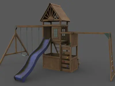 PBR Playground Jungle Gym 08 Low-poly 3D model
