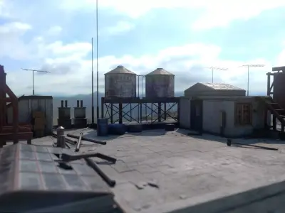 Rooftop 3D model construction site Low-poly 3D model