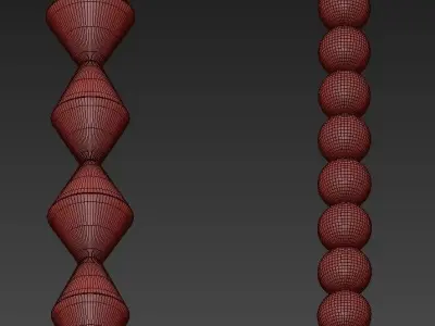 Bright set of beaded necklaces 3D model