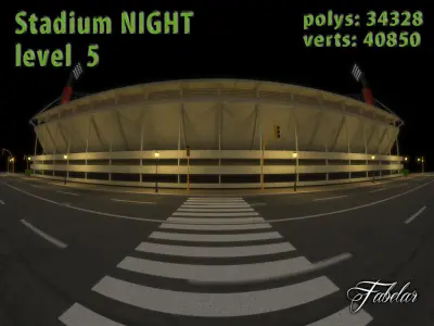Stadium Level 5 Night Low-poly 3D model