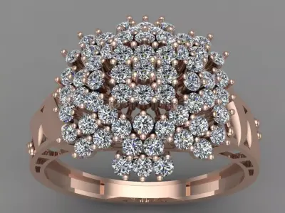 Rose Gold Women Diamond Ring 3D print model 3D print model 30