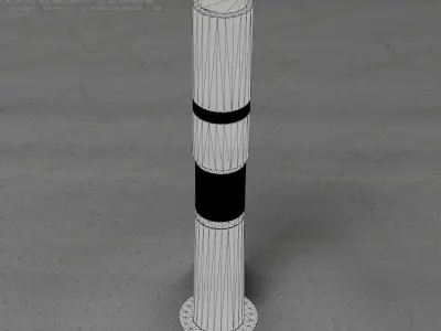 Galvanized Light-Column -8- Street-Light 9 Low-poly 3D model