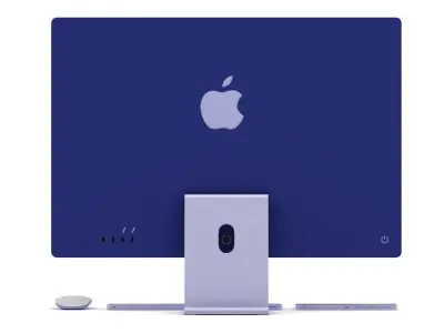 Apple iMac 24 inch 2021 Purple Low-poly 3D model