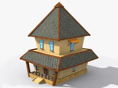 Cartoon House  o  Low-poly 3D model