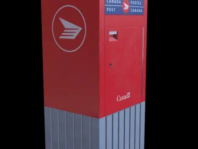 Canada Post Mailbox Low-poly 3D model