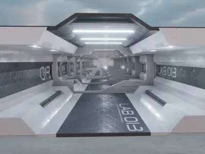 sci-fi laboratory tunnel  3D model