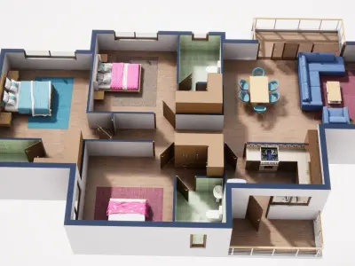 3D Floor Plan Model 52 3D model