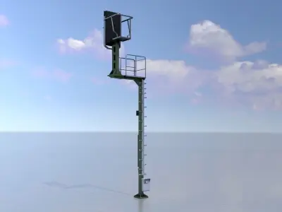 KS-Railway Signal-Post 7000mm Version-4 Low-poly 3D model