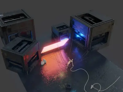 epic scifi labaratory scene  3D model