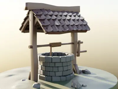 stylized water well 3D model purchase