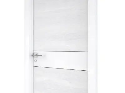 Door-068 wooden door with handle 3D model