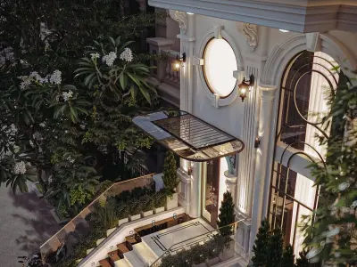 Luxury Hotel Building Exterior Design 3D Max  Low-poly 3D model