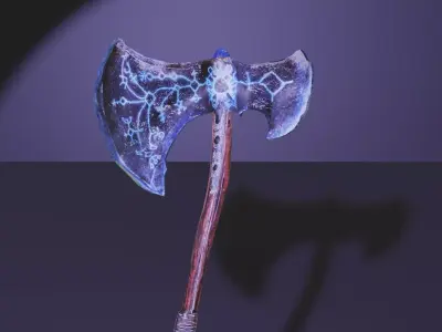 leviathan axe with lights 3D model