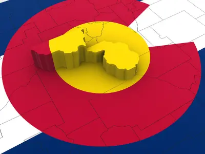 Colorado Political Map 3D model