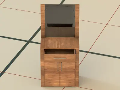 Stand 3D model PBR wooden cabinet Low-poly 3D model
