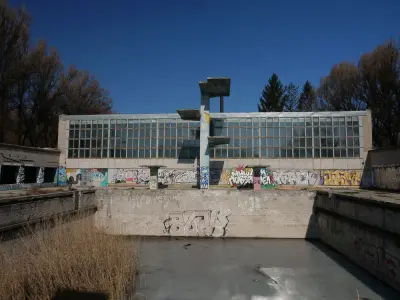 ABANDONED SWIMMING POOL AND AREA NEARBY and graffiti  Texture